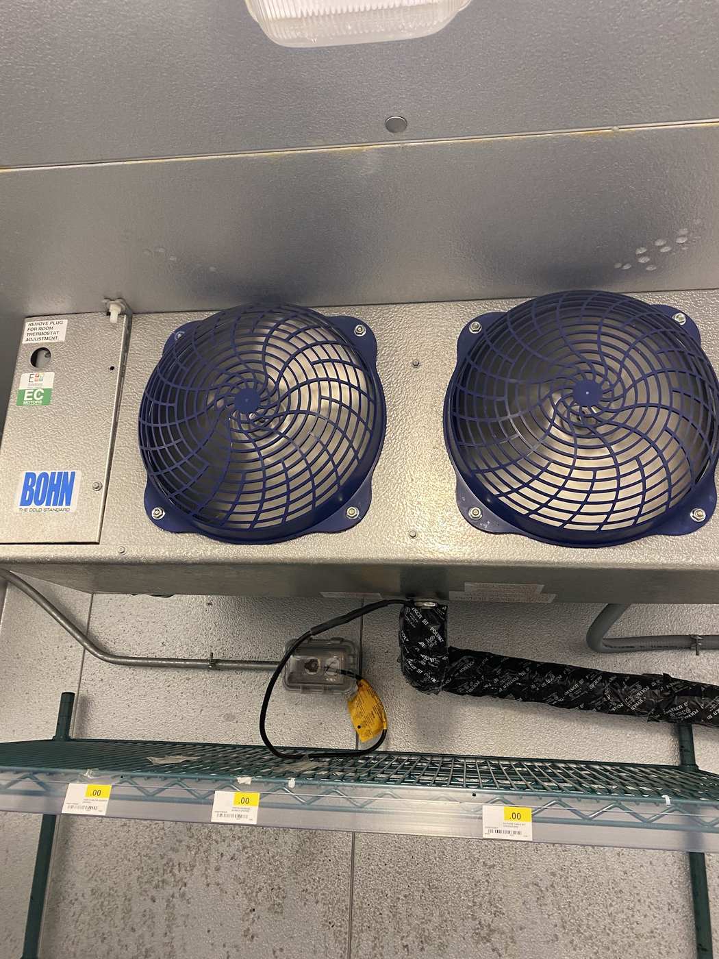 Walk-in cooler evaporator fans serviced on a light commercial job