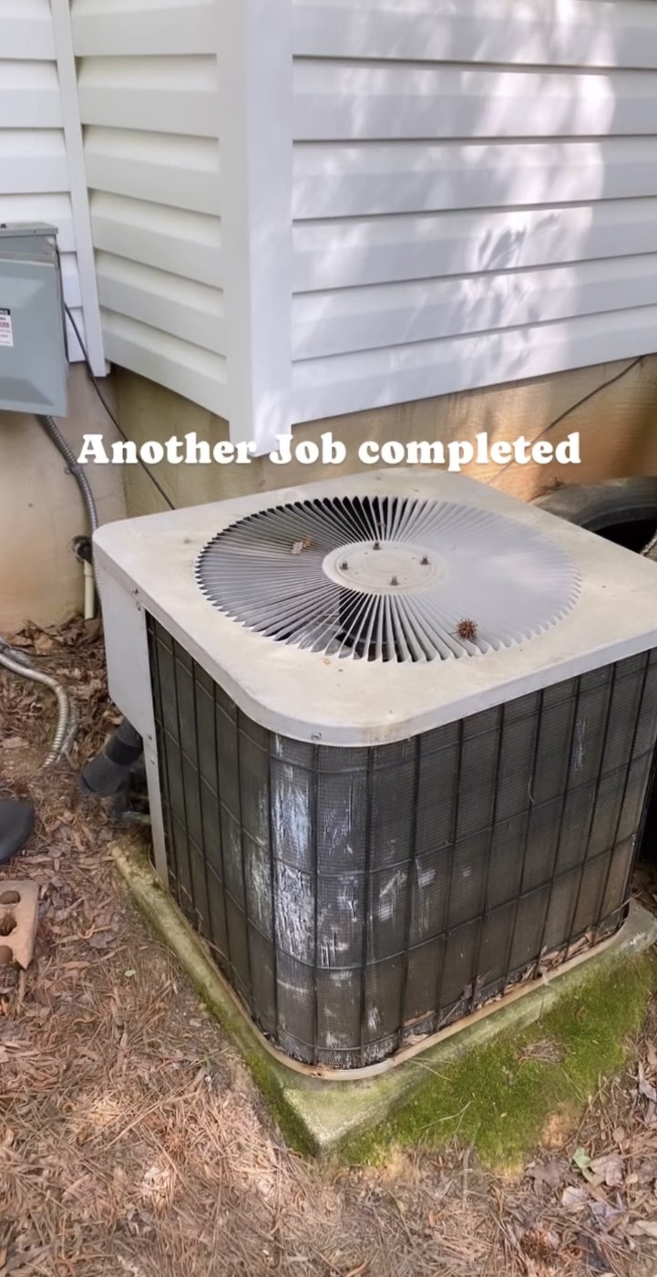 Completed residential AC installation