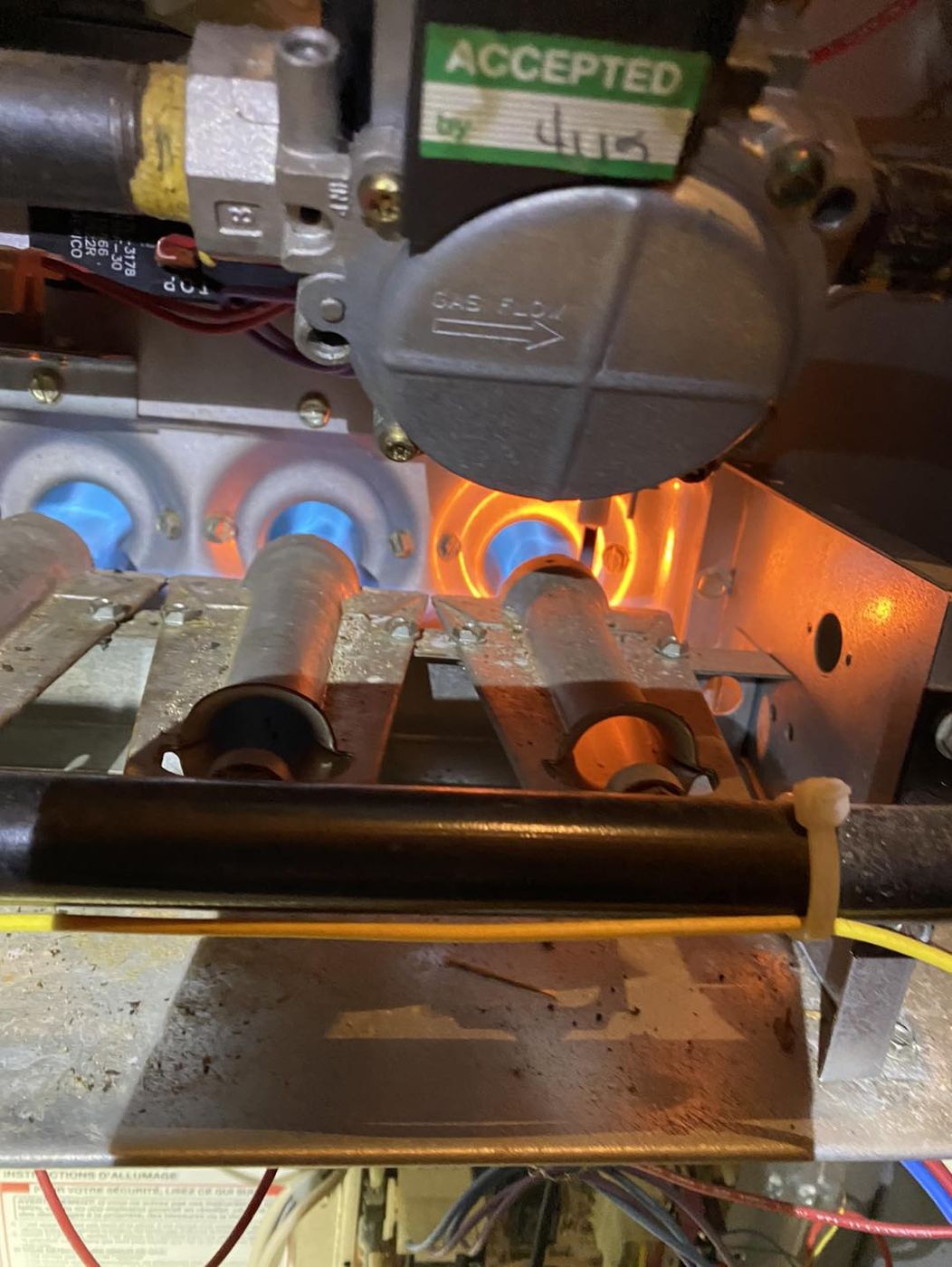Furnace burners firing after a heating repair