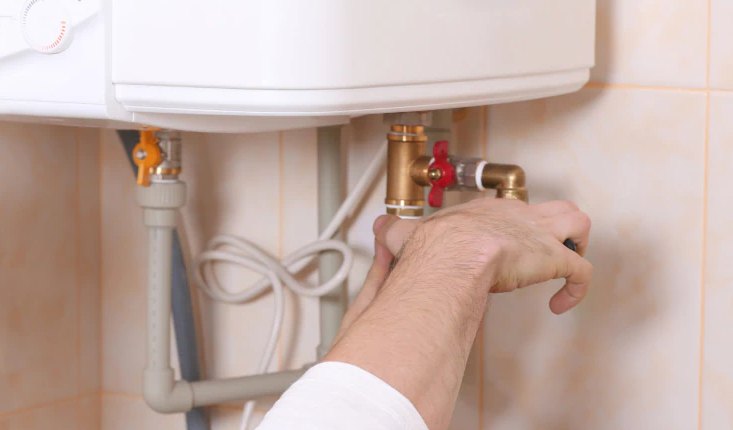 Water line connection made during a water heater job