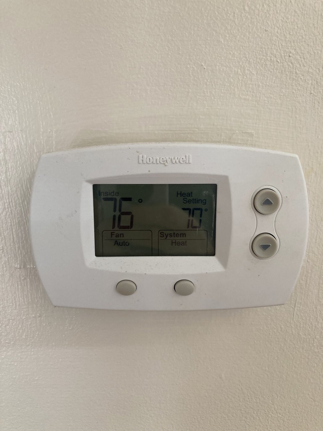 Thermostat reading after a completed HVAC service call